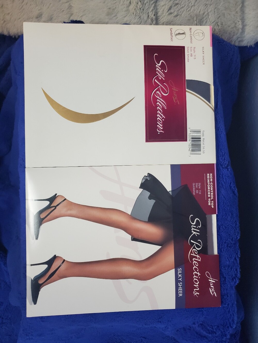 New 2 Pack Hanes Silk Reflections Pantyhose Size AB, Quicksilver & Silver Smoke